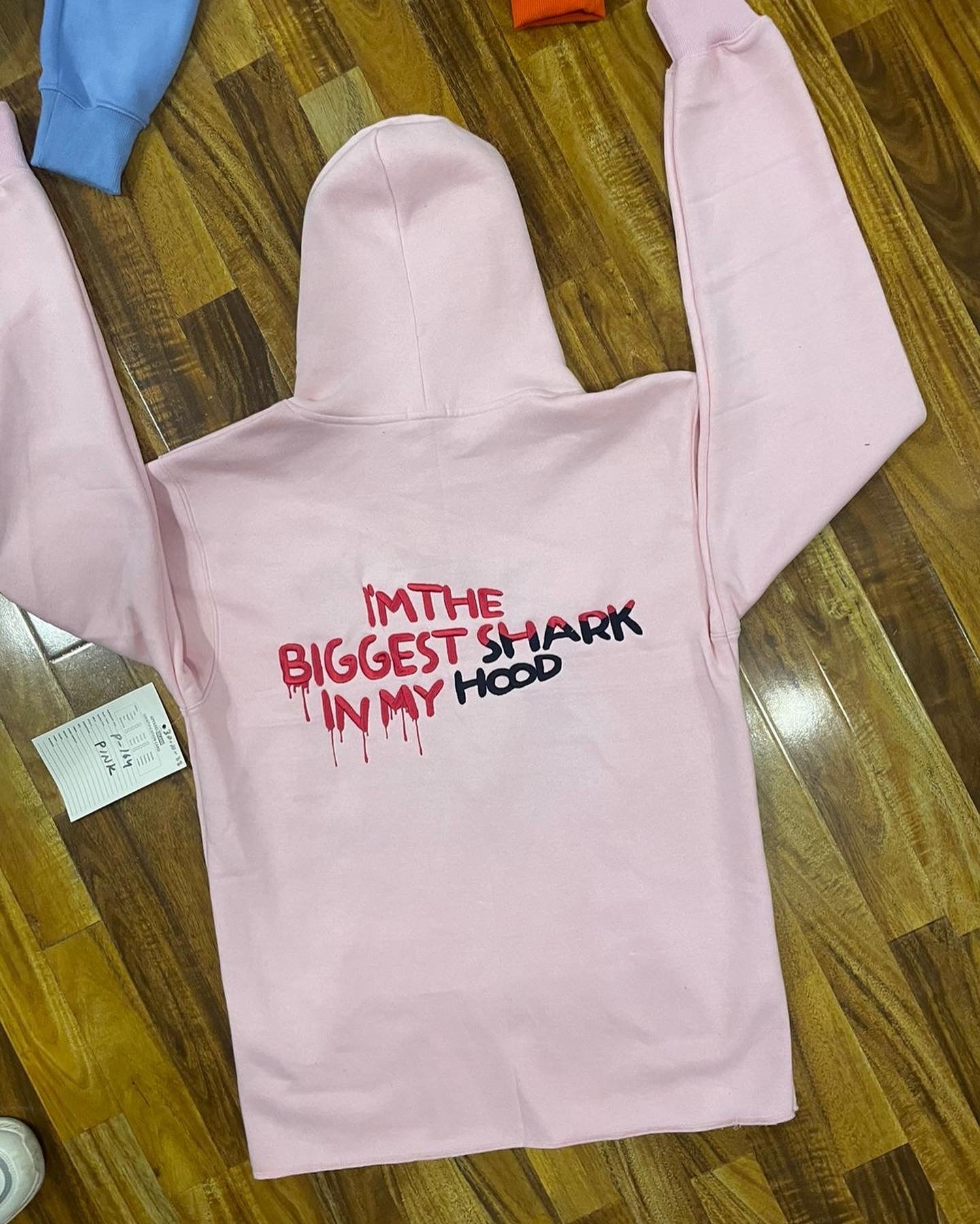 Pink Biggest Shark in the Hood Hoodie